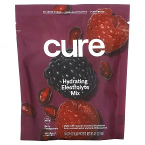 Cure Hydration, Hydrating Electrolyte Mix, Berry Pomegranate, 540 mg, 14 Packets, 0.29 oz (8.3 g) Each в Москве - eco-herb.ru | фото