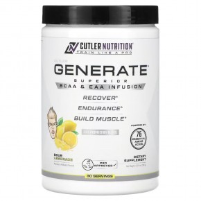 Cutler Nutrition, Generate, превосходный настой BCAA и EAA, кислый лимонад, 366 г (12,91 унции) в Москве - eco-herb.ru | фото