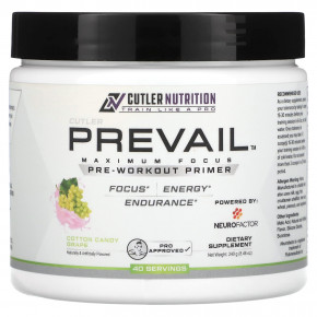 Cutler Nutrition, Prevail Pre-Workout Primer, вата с виноградом, 240 г (8,46 унции) в Москве - eco-herb.ru | фото