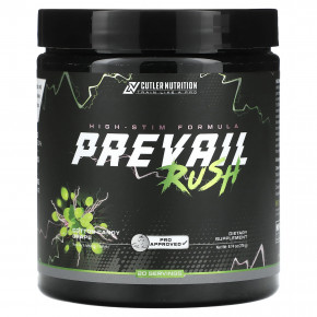 Cutler Nutrition, Prevail Rush, High-Stim Formula, сахарная вата и виноград, 276 г (9,74 унции) - описание