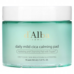 d'Alba, Daily Mild Cica Calming Pad, успокаивающие диски для ежедневного использования, 50 шт., 165 мл (5,57 жидк. унции) в Москве - eco-herb.ru | фото