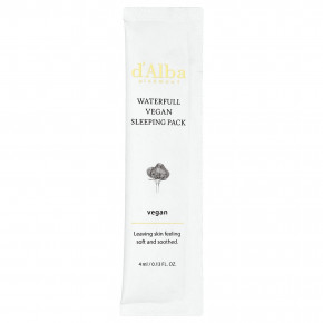 d'Alba, Waterfull, веганская ночная маска, 12 пакетиков по 4 мл (0,13 жидк. унции) в Москве - eco-herb.ru | фото