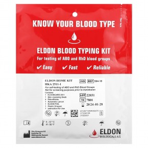 D'adamo, Eldon, Набор для определения типа крови, 1 набор для самостоятельного тестирования в Москве - eco-herb.ru | фото