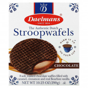 Daelmans, Stropwafels, шоколадные вафли, 8 вафель, 290 г (10,23 унции) - описание | фото