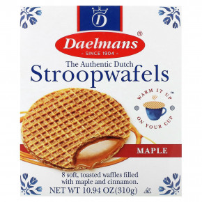 Daelmans, Stropwafels, со вкусом кленового сиропа, 8 вафель, 310 г (10,94 унции) - описание | фото