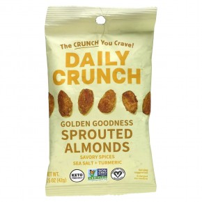 Daily Crunch, Sprouted Almonds, Golden Goodness, 1.5 oz (42 g) - описание