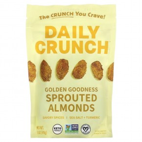 Daily Crunch, Sprouted Almonds, Golden Goodness, 5 oz (141 g) - описание