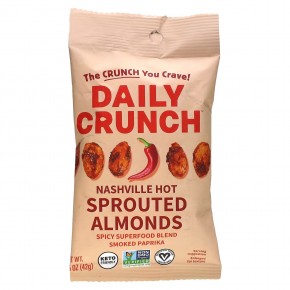 Daily Crunch, Sprouted Almonds, Nashville Hot , 1.5 oz (42 g) - описание