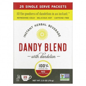 Dandy Blend, Instant Herbal Beverage With Dandelion (Быстрорастворимый травяной напиток с одуванчиком), без кофеина, 25 одноразовых пакетиков в Москве - eco-herb.ru | фото
