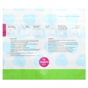 Dapple Baby, Пакеты для стерилизации в микроволновой печи, для частей молокоотсоса, бутылочки и пустышки, 8 пакетов для стерилизации в Москве - eco-herb.ru | фото