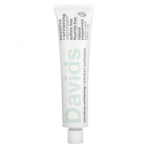 Davids Natural Toothpaste, Premium Toothpaste, Sensitive + Whitening, натуральная перечная мята, 149 г (5,25 унции) в Москве - eco-herb.ru | фото