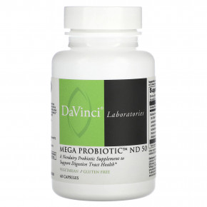 DaVinci Laboratories, Mega Probiotic ND 50, 60 капсул - описание | фото