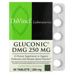 DaVinci Laboratories of Vermont, Глюконик DMG, 250 мг, 60 таблеток в Москве - eco-herb.ru | фото
