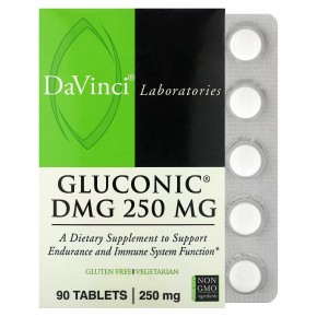 DaVinci Laboratories of Vermont, Глюконик DMG, 250 мг, 90 таблеток в Москве - eco-herb.ru | фото