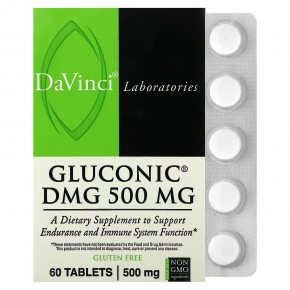 DaVinci Laboratories of Vermont, Глюконик DMG, 500 мг, 60 таблеток в Москве - eco-herb.ru | фото
