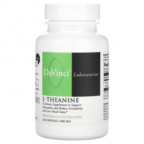 DaVinci Laboratories of Vermont, L-теанин, 200 мг, 120 капсул - описание
