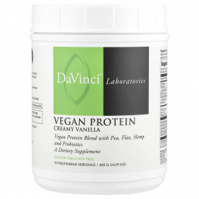 DaVinci Laboratories, Vegan Protein, сливочная ваниль, 405 г (14,29 унции) - описание | фото