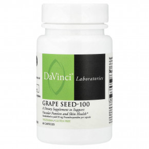 DaVinci Laboratories, виноградная косточка-100, 100 мг, 60 капсул - описание | фото