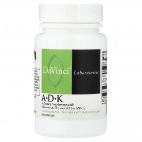 DaVinci Laboratories, витамины A,·D и·K, 60 капсул - описание | фото