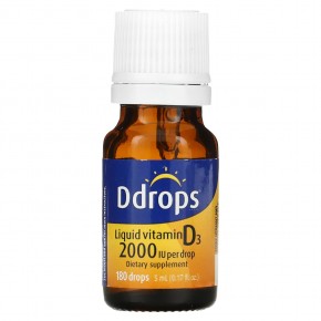 Ddrops, Жидкий витамин D3, 2000 МЕ, 5 мл (0,17 жидкой унции) в Москве - eco-herb.ru | фото