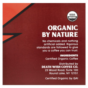 Death Wish Coffee, Порционные кофейные капсулы, темная обжарка, 10 капсул, по 12,5 г (0,44 унции) в Москве - eco-herb.ru | фото