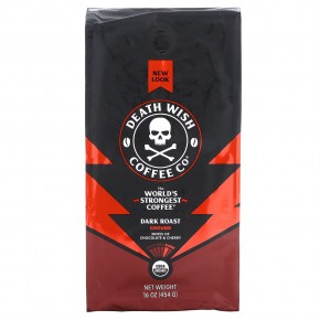 Death Wish Coffee, The World's Strongest Coffee, Ground, Dark Roast, 16 oz (454 g) в Москве - eco-herb.ru | фото