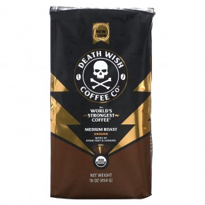 Death Wish Coffee, молотый, средняя обжарка, 454 г (16 унций) - описание