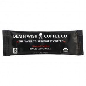 Death Wish Coffee, Растворимый кофе премиального качества, темная обжарка, 8 пакетиков по 4,9 г (0,17 унции) в Москве - eco-herb.ru | фото