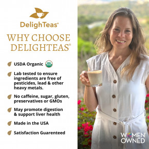 DelighTeas, аюрведическая травяная смесь, одуванчик и цикорий, альтернатива кофе, без кофеина, 170 г (6 унций) в Москве - eco-herb.ru | фото