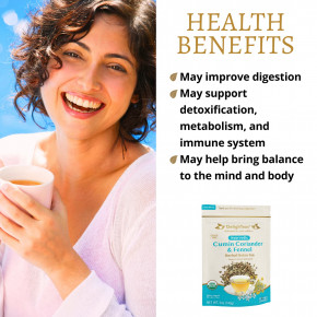 DelighTeas, Аюрведический чай, кориандр и фенхель, травяной чай для выведения токсинов, рассыпчатая смесь, без кофеина, 140 г (5 унций) в Москве - eco-herb.ru | фото