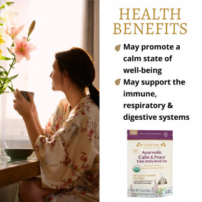 DelighTeas, Аюрведический чай с базиликом (Tulsi), без кофеина, 30 роскошных чайных пакетиков «Пирамида», 90 г (3,2 унции) в Москве - eco-herb.ru | фото