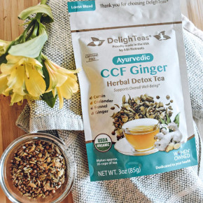 DelighTeas, Аюрведический чай с имбирем и травами для детоксикации CCF, рассыпчатая смесь, без кофеина, 85 г (3 унции) в Москве - eco-herb.ru | фото