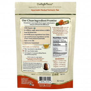 DelighTeas, Аюрведический травяной чай с куркумой, рассыпчатая смесь, без кофеина, 113 г (4 унции) в Москве - eco-herb.ru | фото