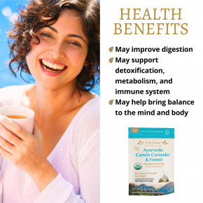 DelighTeas, Ayurvedic Cumin, Coriander & Fennel, травяной чай для выведения токсинов, без кофеина, 30 роскошных чайных пакетиков Pyramid, 120 г (4,2 унции) в Москве - eco-herb.ru | изображение DelighTeas, Ayurvedic Cumin, Coriander & Fennel, травяной чай для выведения токсинов, без кофеина, 30 роскошных чайных пакетиков Pyramid, 120 г (4,2 унции) в Москве - eco-herb.ru | фото