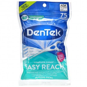 DenTek, Complete Clean, легкие зубочистки, жидкость для полоскания рта, 75 зубочисток в Москве - eco-herb.ru | фото