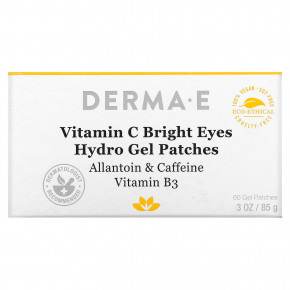 DERMA E, Bright Eyes, гидрогелевые патчи с витамином C, 60 патчей, 85 г (3 унции) в Москве - eco-herb.ru | фото