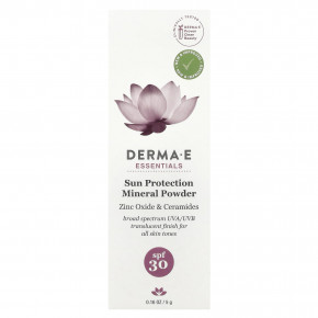 DERMA E, Essentials, минеральная пудра для защиты от солнца, SPF 30, 5 г (0,16 унции) в Москве - eco-herb.ru | фото