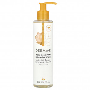 DERMA E, гель для душа от акне, для глубокого очищения пор, 175 мл (6 жидк. унций) - описание | фото