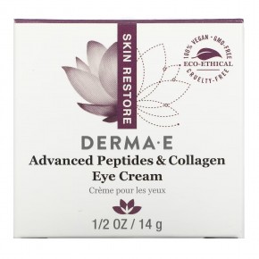 DERMA E, улучшенный крем для глаз с пептидами и коллагеном, 14 г (1/2 унции) в Москве - eco-herb.ru | фото