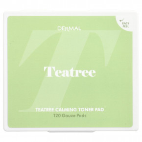 Dermal, Teatree Calming Toner Pad, 120 марлевых салфеток в Москве - eco-herb.ru | фото