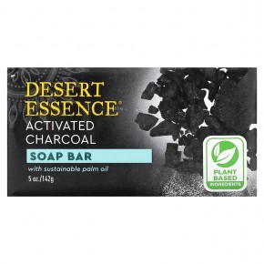 Desert Essence, Soap Bar, Activated Charcoal, 5 oz (142 g) - описание