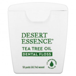 Desert Essence, Зубная нить с маслом чайного дерева, вощеная, 45,7 м (50 ярдов) в Москве - eco-herb.ru | фото
