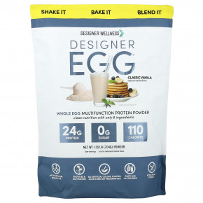 Designer Wellness, Designer Egg®, многофункциональный протеиновый порошок из цельного яйца, классическая ваниль, 704 г (1,55 фунта) в Москве - eco-herb.ru | фото