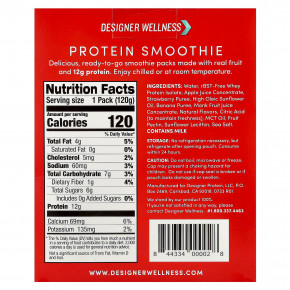 Designer Wellness, Протеиновый смузи, клубника и банан, 4 пакетика по 120 г (4,2 унции) в Москве - eco-herb.ru | фото