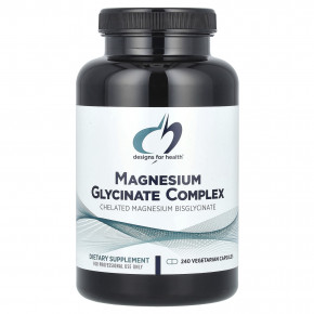 Designs For Health, Magnesium Glycinate Complex, 240 Vegetarian Capsules - описание