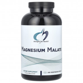 Designs For Health, Magnesium Malate, 240 Vegetarian Capsules (180 mg per Capsule) - описание | фото