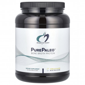 Designs For Health, PurePaleo™, Bone Broth Protein, Vanilla , 1.8 lbs (810 g) - описание | фото