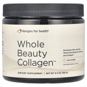 Designs For Health, Whole Beauty Collagen™, Unflavored, 6.3 oz (180 g) в Москве - eco-herb.ru | фото