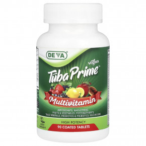 Deva, Vegan Tuba Prime®, мультивитамины, высокая эффективность, 90 таблеток, покрытых оболочкой в Москве - eco-herb.ru | фото