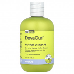 DevaCurl, No-Poo ® Original, очищающее средство без пены, для сухих, средних и жестких локонов, 355 мл (12 жидк. Унций) - описание | фото
